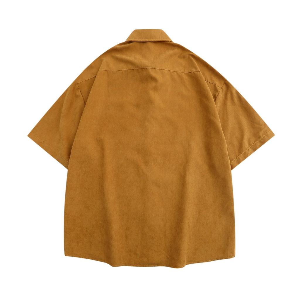 American Style Men's Summer Clothes  Y2k Vintage Short Sleeve Shirts Casual Tops Blouse Streetwear T-Shirts For Men