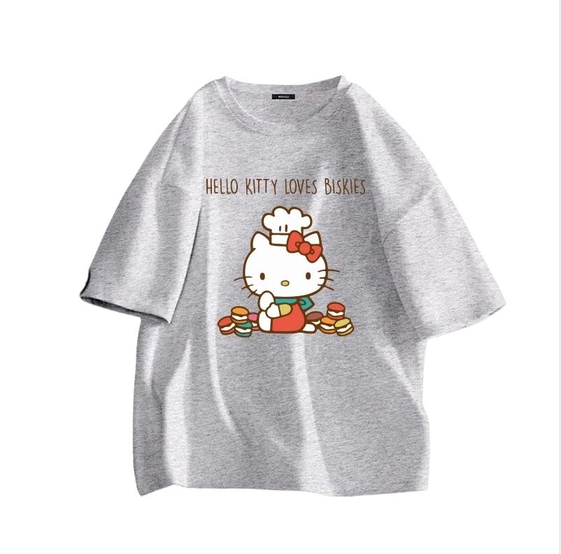 

Sanrio 2026 Лето Комикс Форма Хелло Китти Изображение 100% Хлопок Повседневная Футболка Взрослый Дети Родитель-Ребенок Топ Домашняя Одежда Y2k S