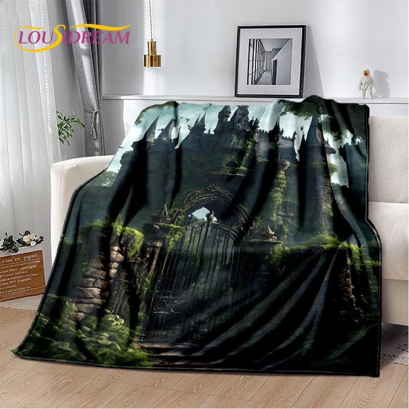 Fairyland Fairy Tale Castle Mysterious Gothic Dream Cartoon Soft Blanket,Soft Throw Blanket for Home Bedroom Bed Sofa Child Gift