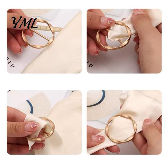 Clothing Styling Tool Shirt Ties Clips for Women, Multifunctional Scarf Ring And Slides, T-Shirt Waist Tightener Cincher Tightening Buckle Knot