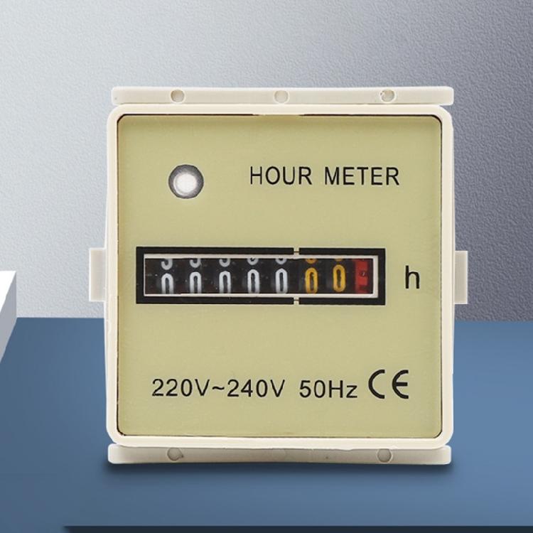 Hour Meter Timers Counter 220V-240V 50Hz Operating Hours Counter Gauge for Industrial/Machinery/Vehicles Air Conditioning