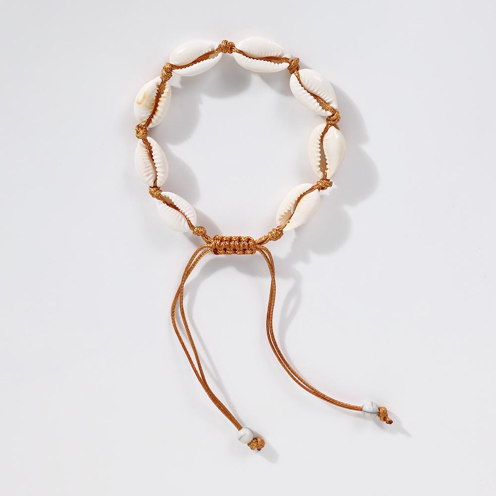 Woven Seashell & Colorful Seed Bead Bracelet/Anklet - Bohemian Beach Style