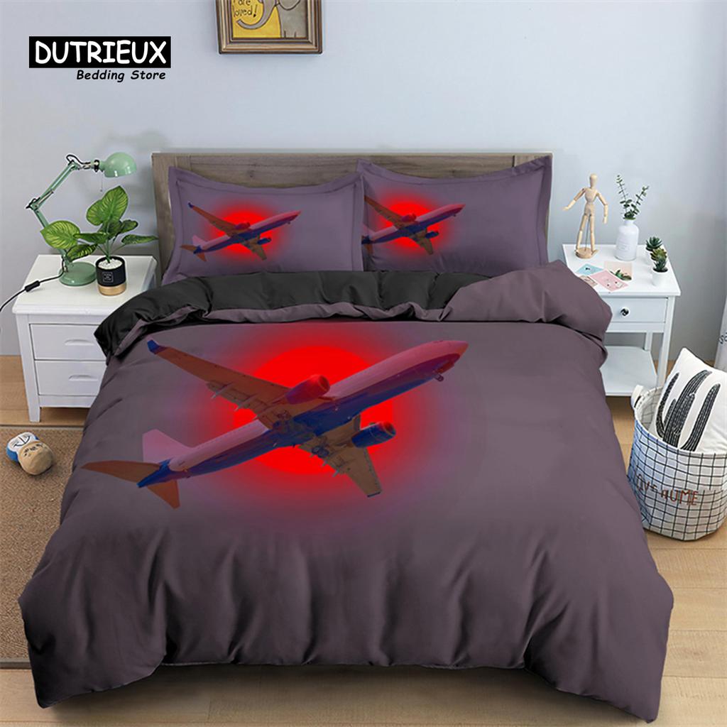 3D Airplane Printed Bedding Set Kids Adults 2/3pcs Duvet Cover With Pillowcase Comforter Bedding Quilt Cover Luxury Bedding Set