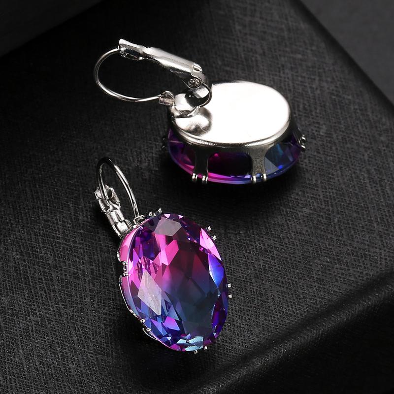WWJ Unique Mix Color Cubic Zirconia Drop Earrings Gradient Ear Stud