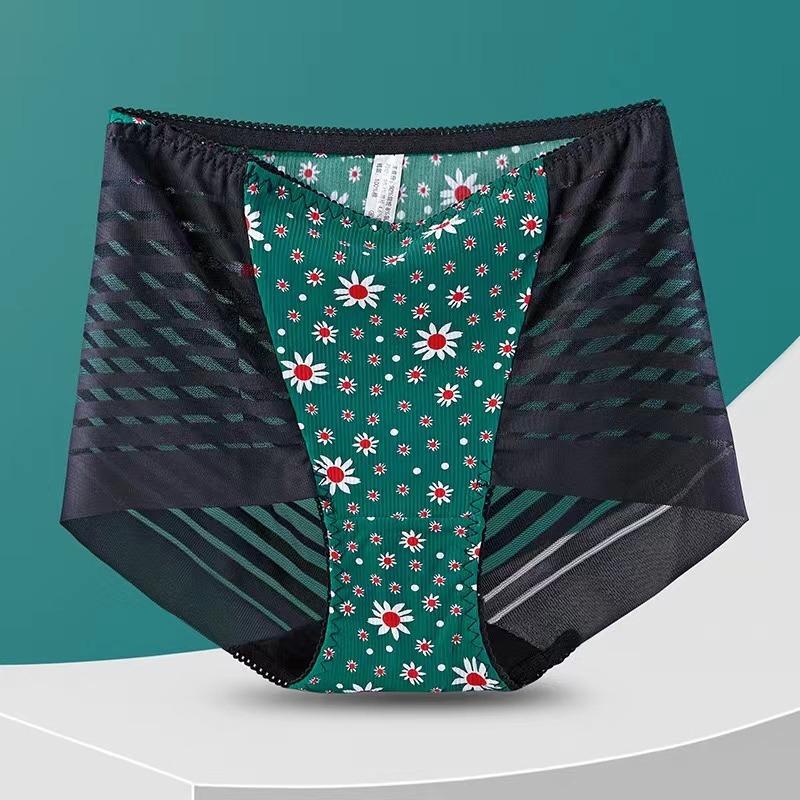 Sexy Lace Panties Women's Underpants Large Size Leopard Pattern High Waist Briefs Breathable Lift Buttocks Female Underwear
