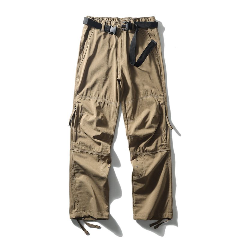 Outdoor American-Style Multi-Pocket Cargo Pants for Men, Summer Thin Hiking Pants, Export Men's Functional Casual Pants
