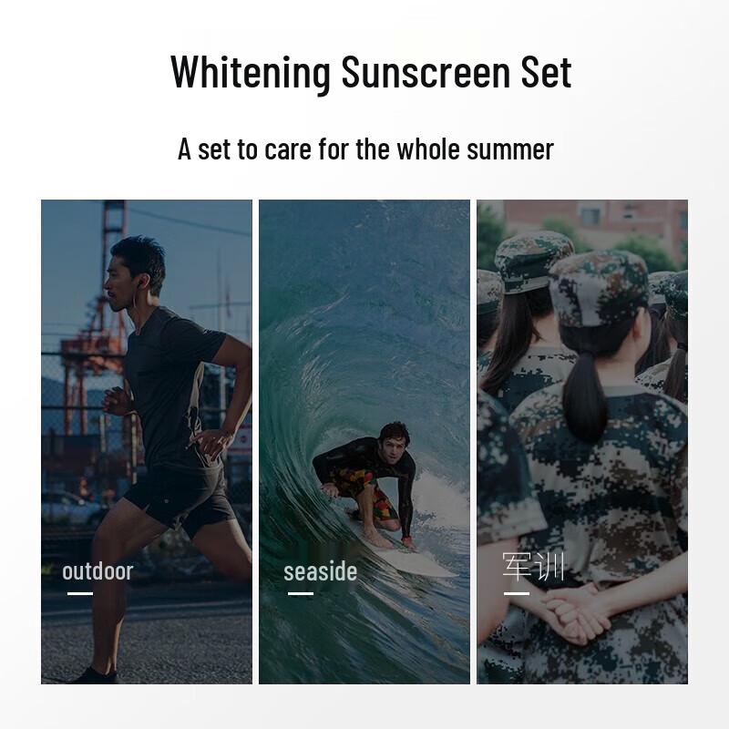 Hefengyu Men's Summer Sun Protection & Whitening Cleanser Set