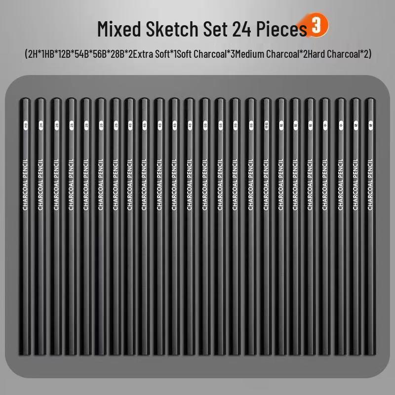 Art Student Sketching Pencil Set - Quick Sketch 2B & Charcoal for Beginners