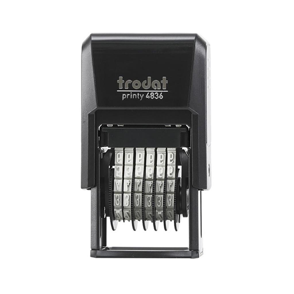 Zhuoda Self-Inking Number Stamp 4836 - Compact 0-9 Date Journal Stamp