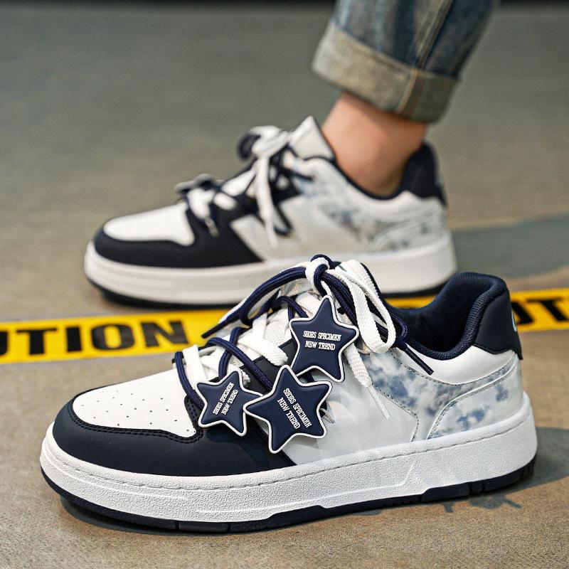 Microfiber Leather Surface Cashew Flower Low-Top Breadboard Shoes Fashion Trend Breathable Thick Sole Height Increase Casual Sports Men'S Shoes