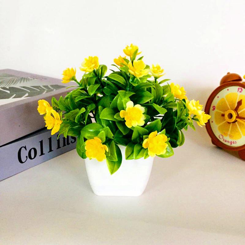 

Artificial Flower Potted PlantArtificial Rose Potted Plant 18 Small Tea Rose Potted Plant Ornaments жовтий