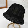 New Straw Weave Fisherman Cap Hollow Out Floppy Wide Brim Bucket Hat Foldable Breathable Sunshade Sun Hat Female