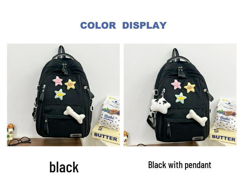 Japanese Style Cute and Versatile Waterproof Backpack for Junior High School Girls - Lightweight, Large Capacity
