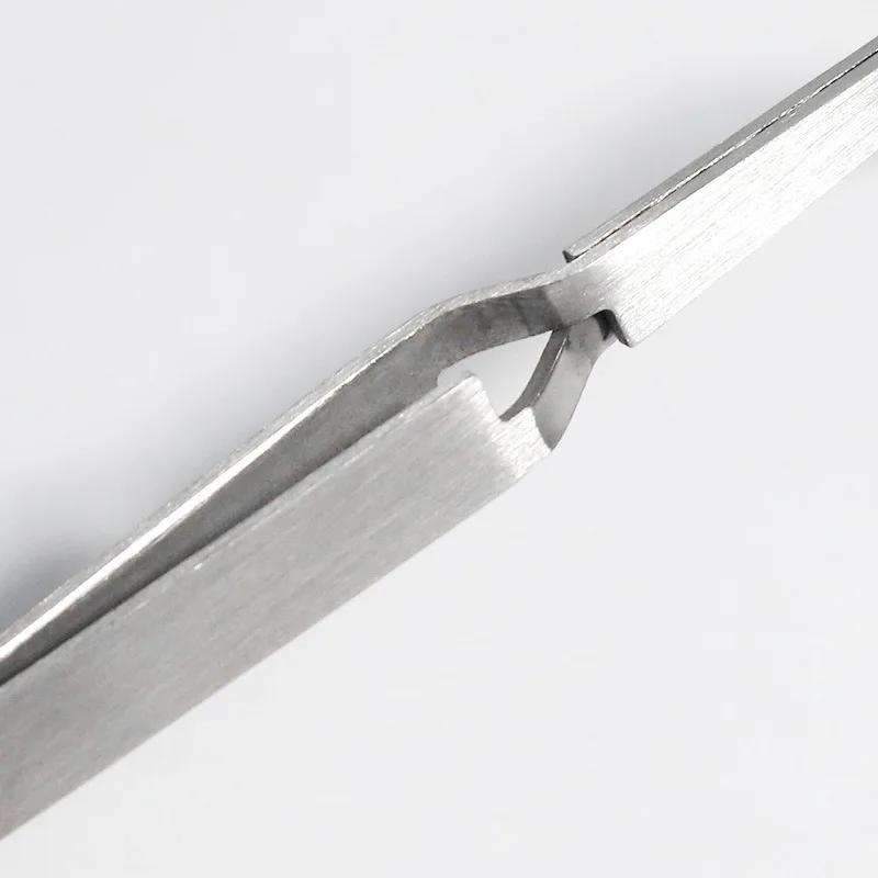 Edelstahl-Umkehrgriff-Pinzette, gebogen und gerade, Pinzette zum Formen von Acrylnägeln, Pflege, Handwerkzeuge