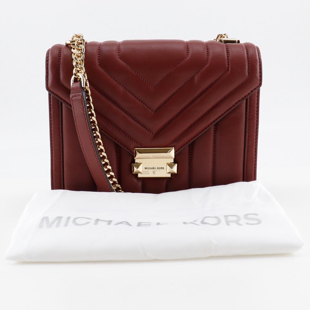 Michael Kors Whitney Shoulder Bag 30F8GXIL3T ChainShoulder Red Calfskin Women Used