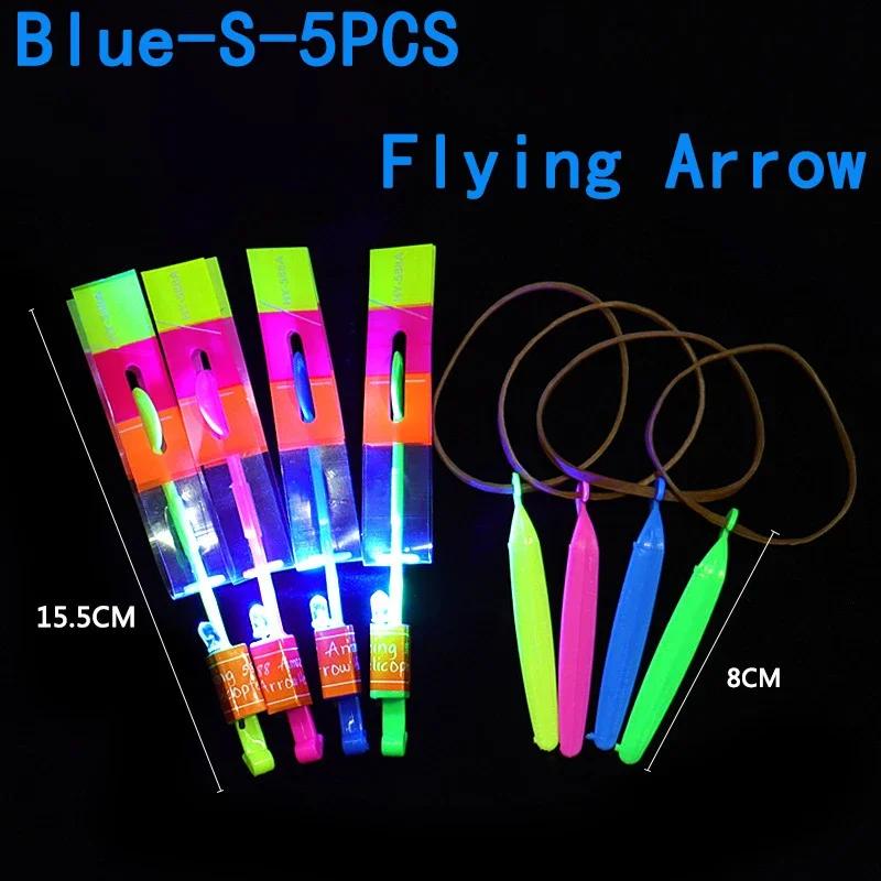 Summer Outdoor Games LED Lights Arrow Slingshots Flying Toys Kids Flying Helicopters Birthday Party Fun Gifts Elastic Slingshots