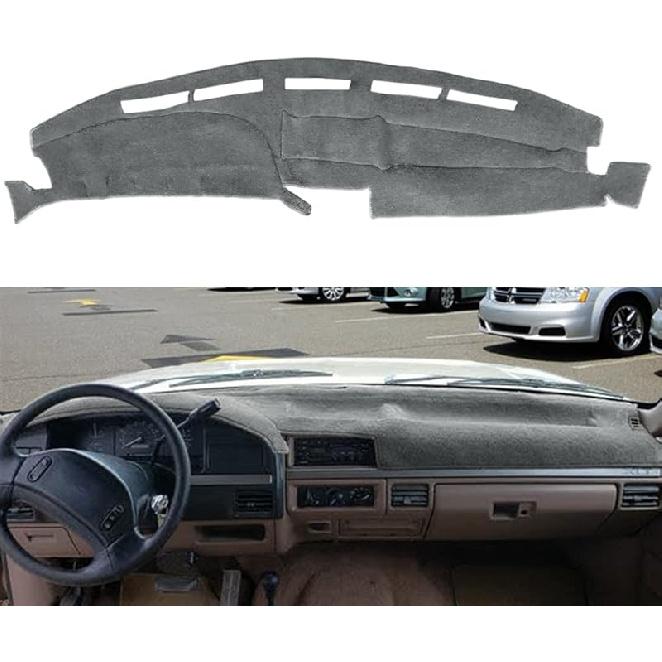 Dash Cover Mat  Fit For Ford F150 F250 F350 Pickup Truck 1992 1993 1994 1995 1996,Dashboard Cover Pad Carpet (Dark Gray) J20