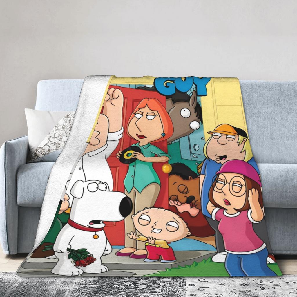 Families Cartoon Peter Griffin Guys Knitted Fashion Blankets Funny TV Flannel Throw Fashion Blanket Bedding Rug Piece Thin Bedspread Breatha