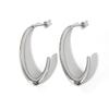 Niche Trendy Gold-Plated Hollow Stainless Steel C-Shaped European and American Stud Earrings