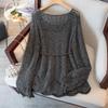 Damen Strickoberteil mit Ausschnitt, lockere Passform, Wollmischung