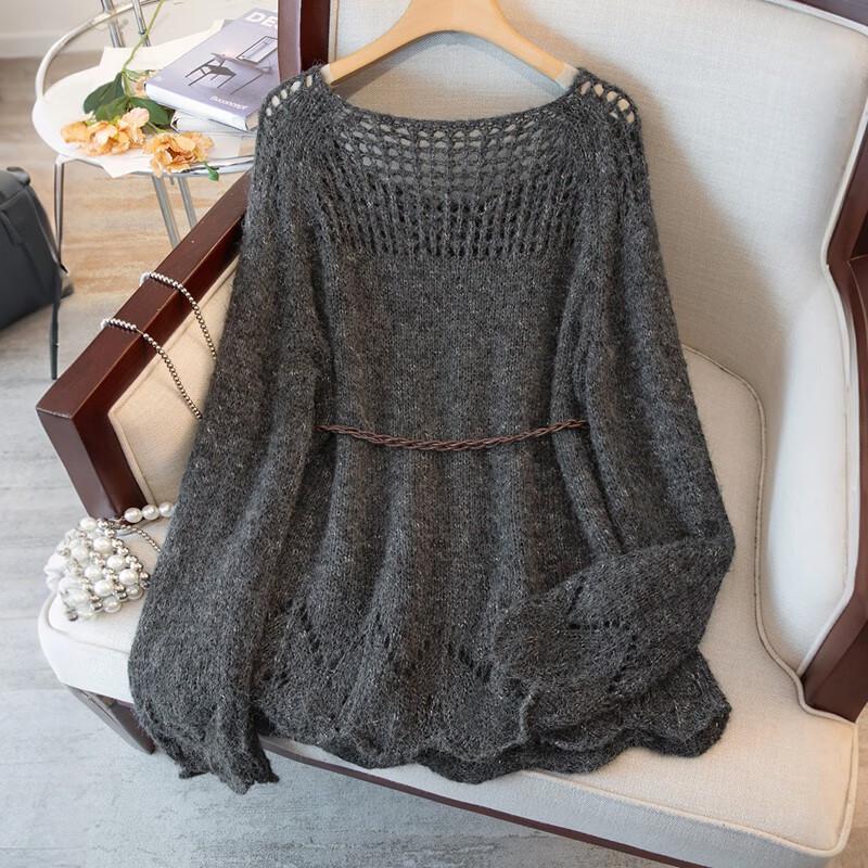 Damen Strickoberteil mit Ausschnitt, lockere Passform, Wollmischung