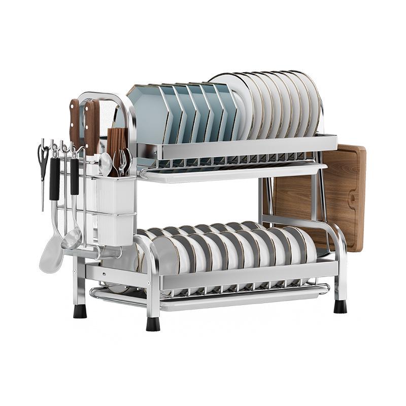 Multi-functional Stainless Steel Kitchen Sink Rack for Dishwashing and Storage