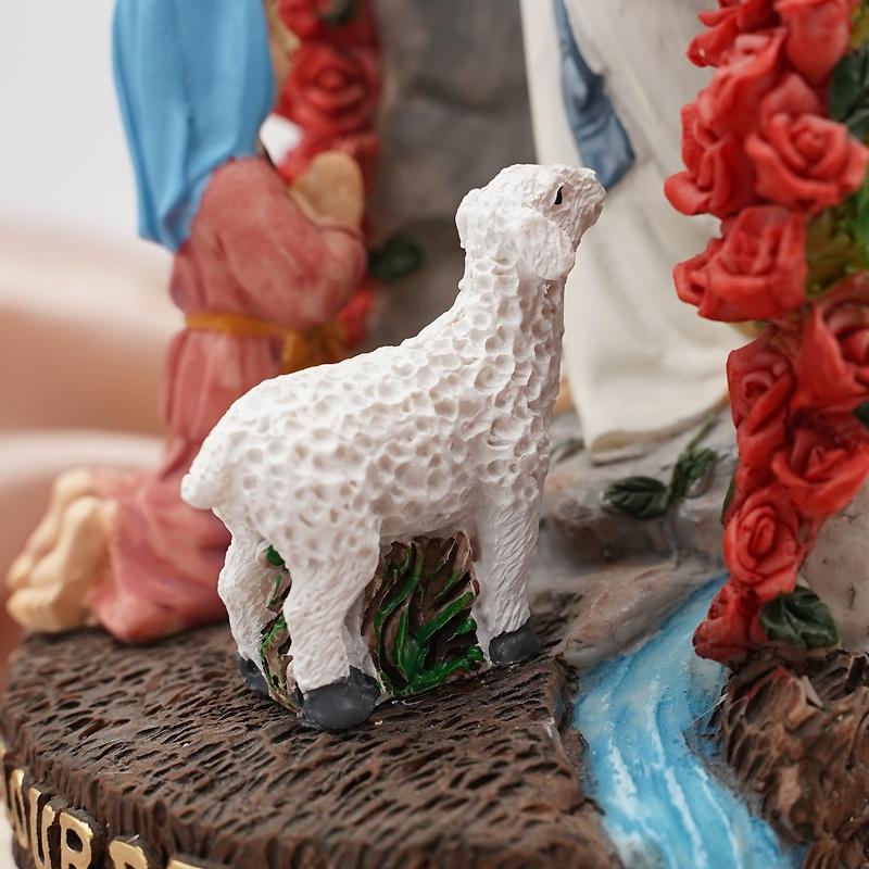 Our Lady of Lourdes Resin Statue Room Decoration Gift Catholic Crafts Family Decorations