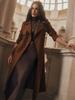 European Russian Winter Hot Sale: Classic Brown Woolen Coat for Women