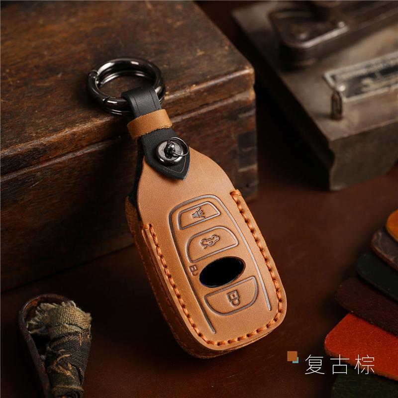 High Quality Leather Car Remote Key Cover Case Holder Protector Shell For Subaru WRX Forester Crosstrek Outback BRZ Legacy 2024