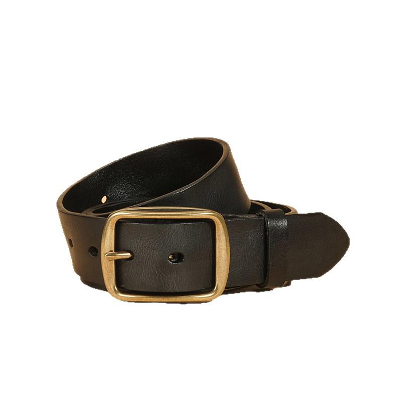 Men's Retro Vegetable Tanned Leather Belt with Copper Buckle