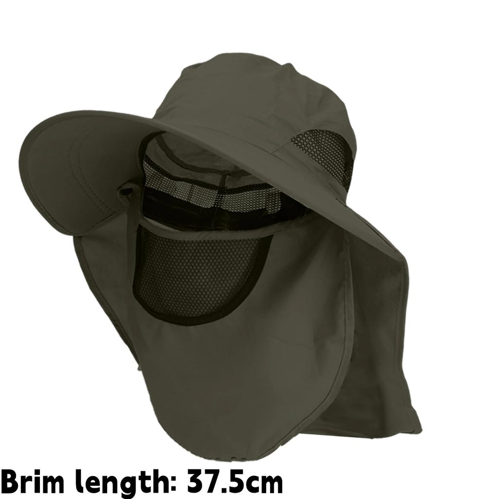 Summer Sun Hats UV Protection Outdoor Hunting Fishing Cap for Men Women Hiking Camping Visor Bucket Hat Neck Flap Fisherman Hat
