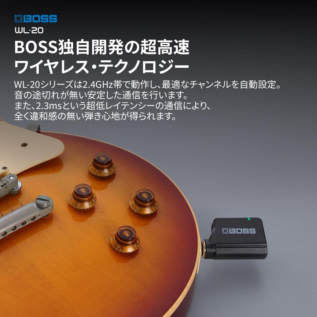 BOSS Guitar Wireless System with Cable Tone Automatically Establishes Optimal Wireless Up to 7 Hours of Playback with USB for and Electronic