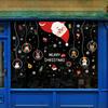 Christmas Santa Store - Window Display with Decorations, Static Stickers for Christmas Scenes, Glass Stickers