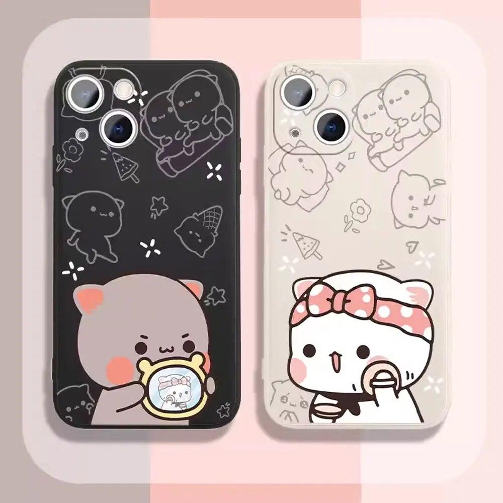 Animation Fashion Soft Lovely Phone For Iphone XS 7 Plus 6 14 Max X 12 13 11 6s 8 Mini Pro XR Silicone Silicon TPU Straight Soft Case Cover