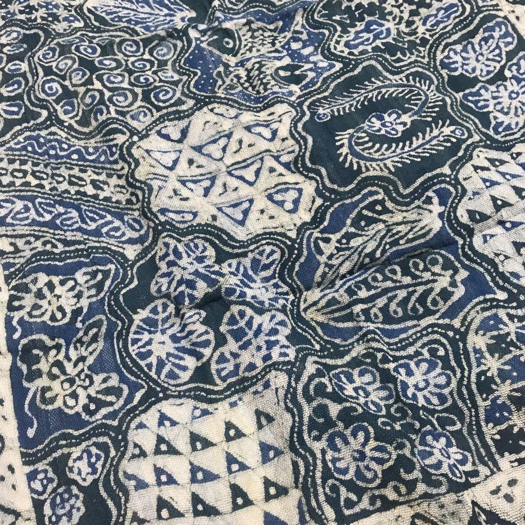 Used Stall Indigo Dye Hand-painted Hand-painted Batik Wax Dyeing Stole