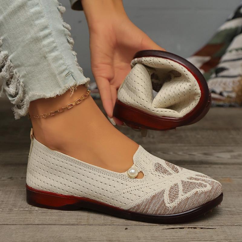 2024 New Fashion Color Matching Shallow Mouth Slip-on Comfortable Flat Bottom Round Toe Spring and Autumn Women's Shoes