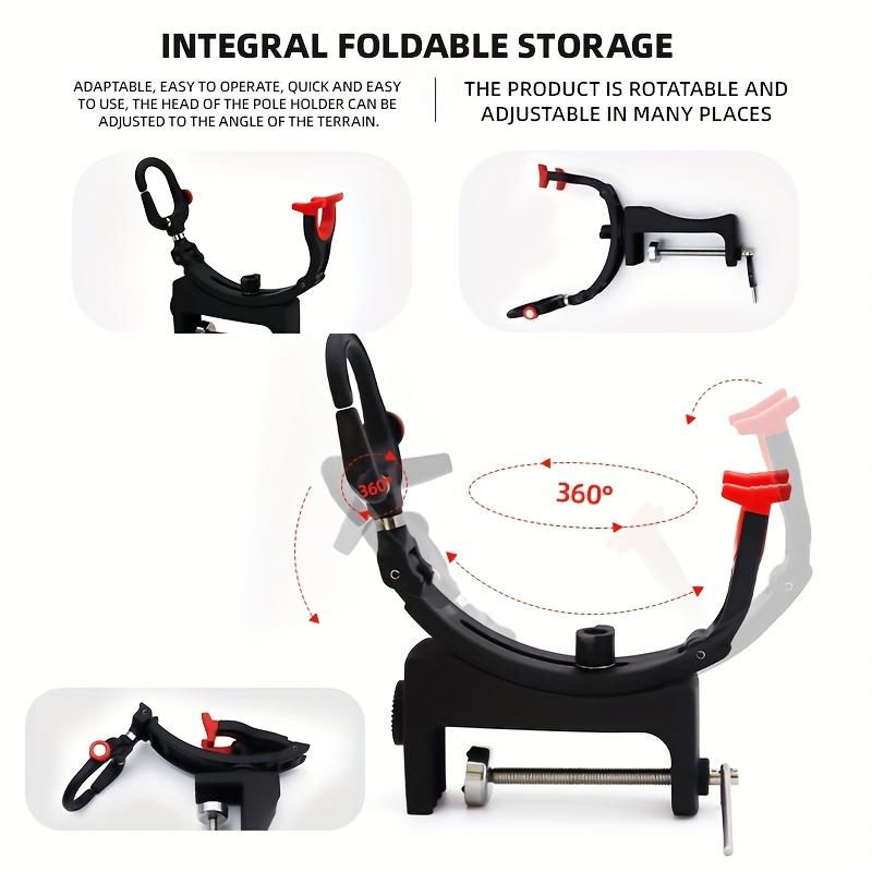 Otočný ABS držák rybářského prutu s červenou rukojetí Odolný přenosný design pro lehké lodní pobřežní rybářské vybavení Stabilní stojan na pruty