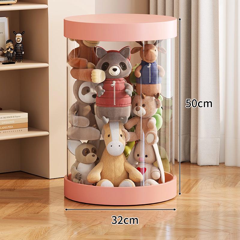 Large Capacity Transparent Toy Storage Bucket for Dolls and Plush Toys