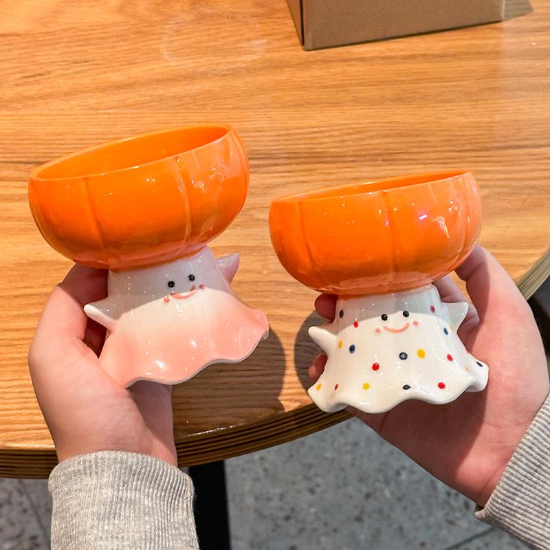 Birthday Gift Ghost Pumpkin Ceramic Mug Dessert Ice Cream Cup Halloween Gift High Value Gift Box