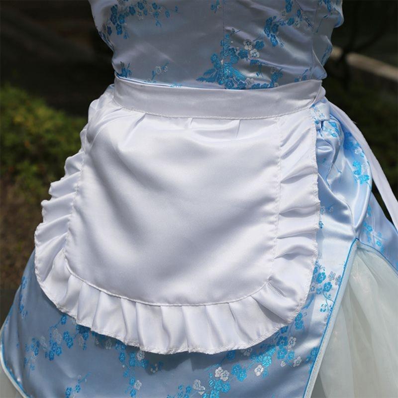 Halloween Girl Maid Cosplay Costume Half Apron Maid Cosplay Apron for Halloween Cosplay Themed Parties