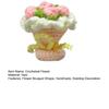 Crochet Rose Flower Bouquet Decoration Handmade Knitting Floral Ornament Finished Hand Woven Flower Table