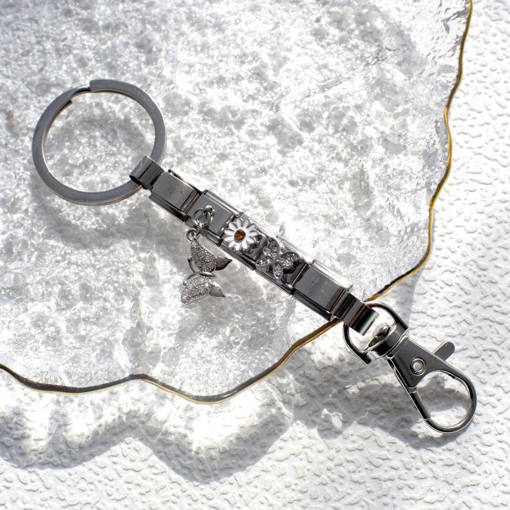 Italian Charm Love Italian Charm Chain Stainless Steel Car Keychain Fun Modular Bracelet Gift