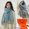 Super soft waxy cashmere scarf for women's winter high-end sense Korean version of versatile camel double-sided solid color for mother's warm scarf