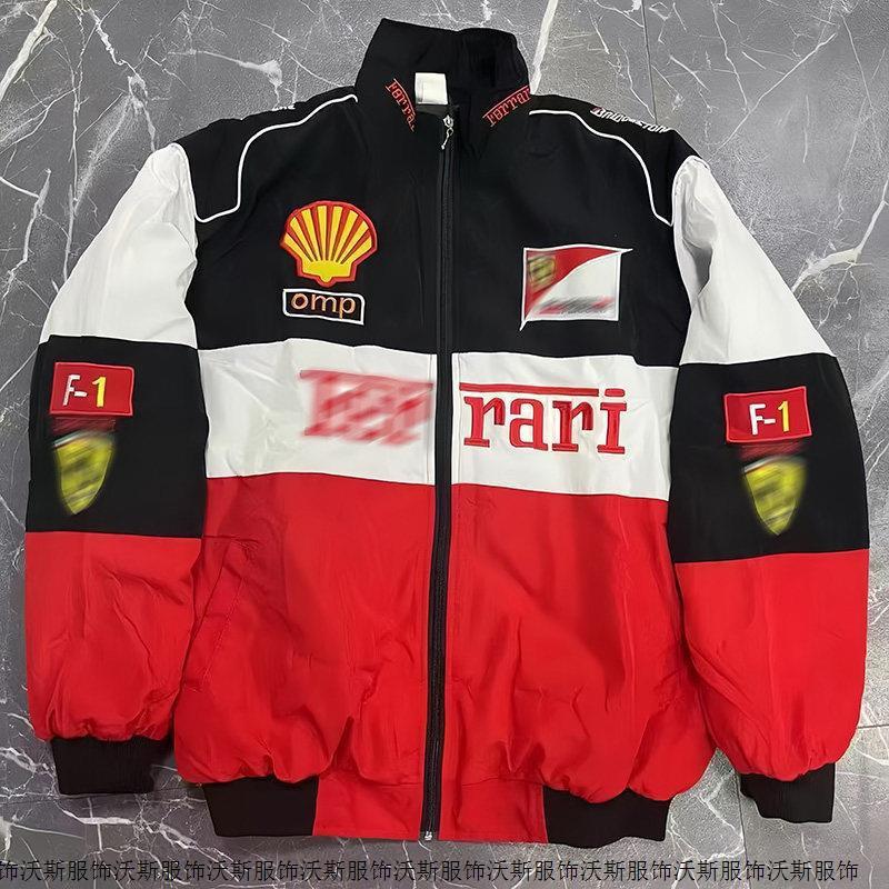 Men Women Vintage Racing Style Windproof Cycling Jacket Lightweight Embroidered Motorcycle Riding Outerwear