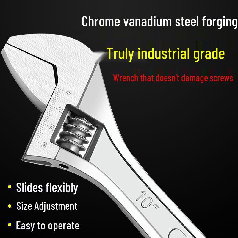 Universal Adjustable Wrench - Multifunctional with Large Opening (6-18 inches) High Hardness