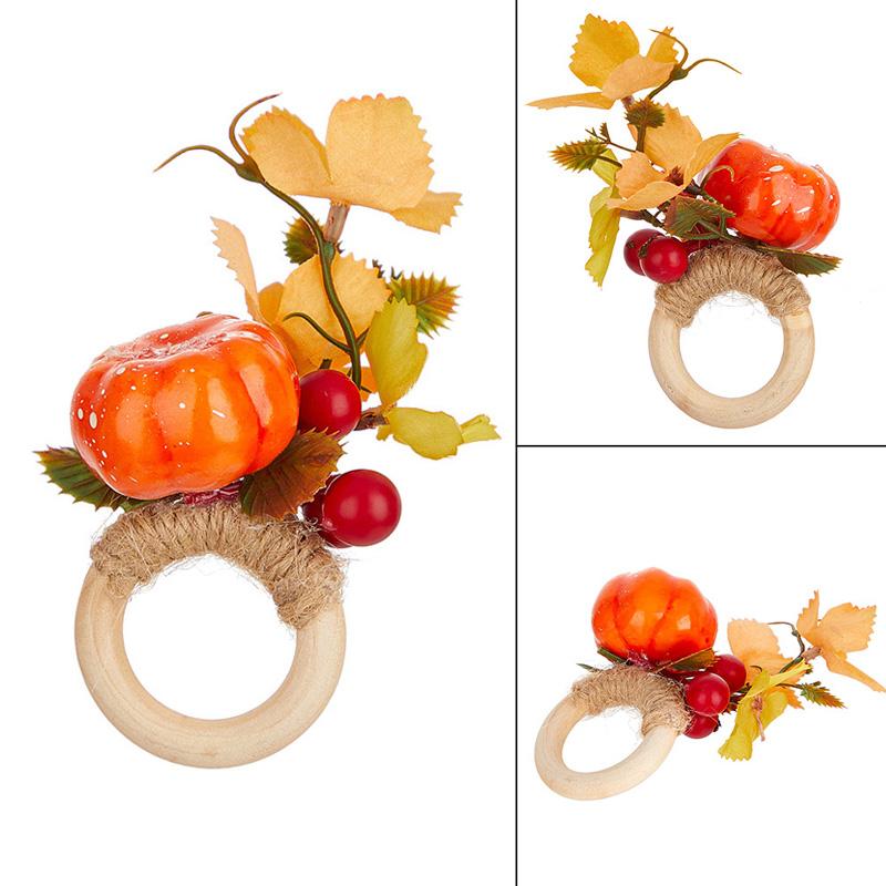 Halloweenská dekorativní spona na ubrousky nový Halloweenský dýňový lebkový kroužek na ubrousky Velikonoční dýňový javorový list kroužek na ubrousky