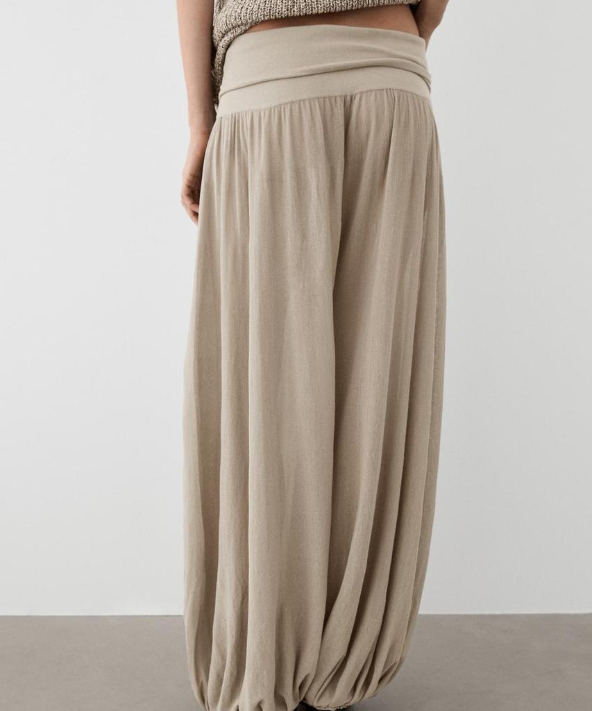 Masimodutti Wide Waistband Sarouel Pants
