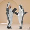 Shark Adult Cartoon Onesie Pajamas & Sleeping Bag - Coral Fleece Animal Robe Homewear