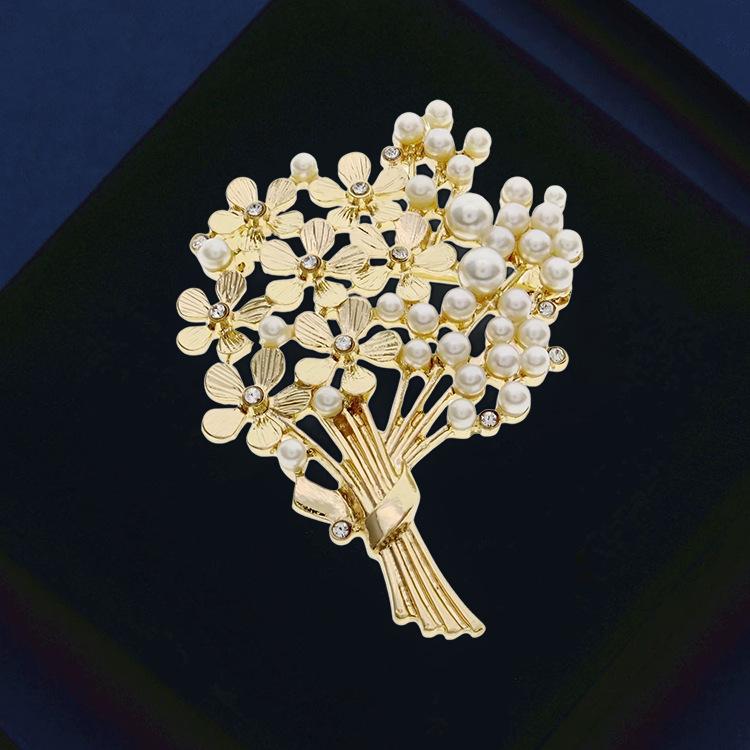 Bouquet Brooch - High-end Women's Creative Style Pearl Brooch with Design Charm Pin
