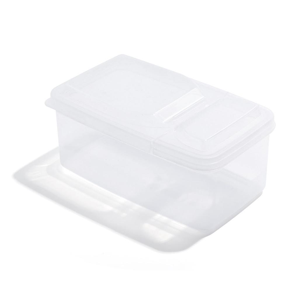Cutie de depozitare stivuibilă transparentă cu capac dublu flip Gustare din plastic Alimente uscate Spice Organizator Container